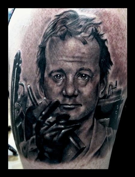 Brent Olson - Ghostbusters Balck and Grey Tattoo Brent Olson Art Junkies Tattoo